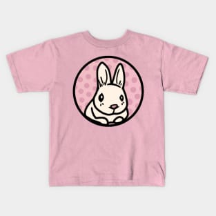 Easter Day Shy Cute Rabbit Wishes Happy Easter Christian Holiday (Pink) Kids T-Shirt